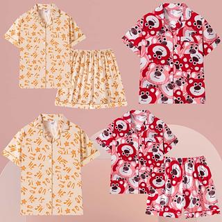 Pijama Feminino com Botão Manga Curta com Gola e Short Sy05