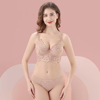 Lingerie Conjunto Costas Largas Estilo Cropped Com Aro Com Bojo e Renda Calcinha Tanga 6991