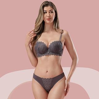 Z&D Lingerie Conjunto gripper com sutiã de alça dupla e bojo bolha e calcinha fio dental 6735
