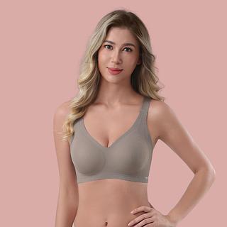 Z&D Lingerie Sutiã Sem Costura Canelado Fino Com Bojo Alça grossa e Modelagem Anatômica 2397