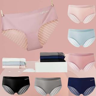 Kit 5 Peças Z&D Lingerie Calcinha Sem Costura Tanga Com Renda